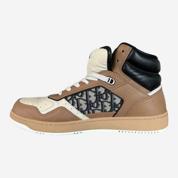 Dior Brown & White Oblique B27 High Top Sneakers - Picture 6 of 8